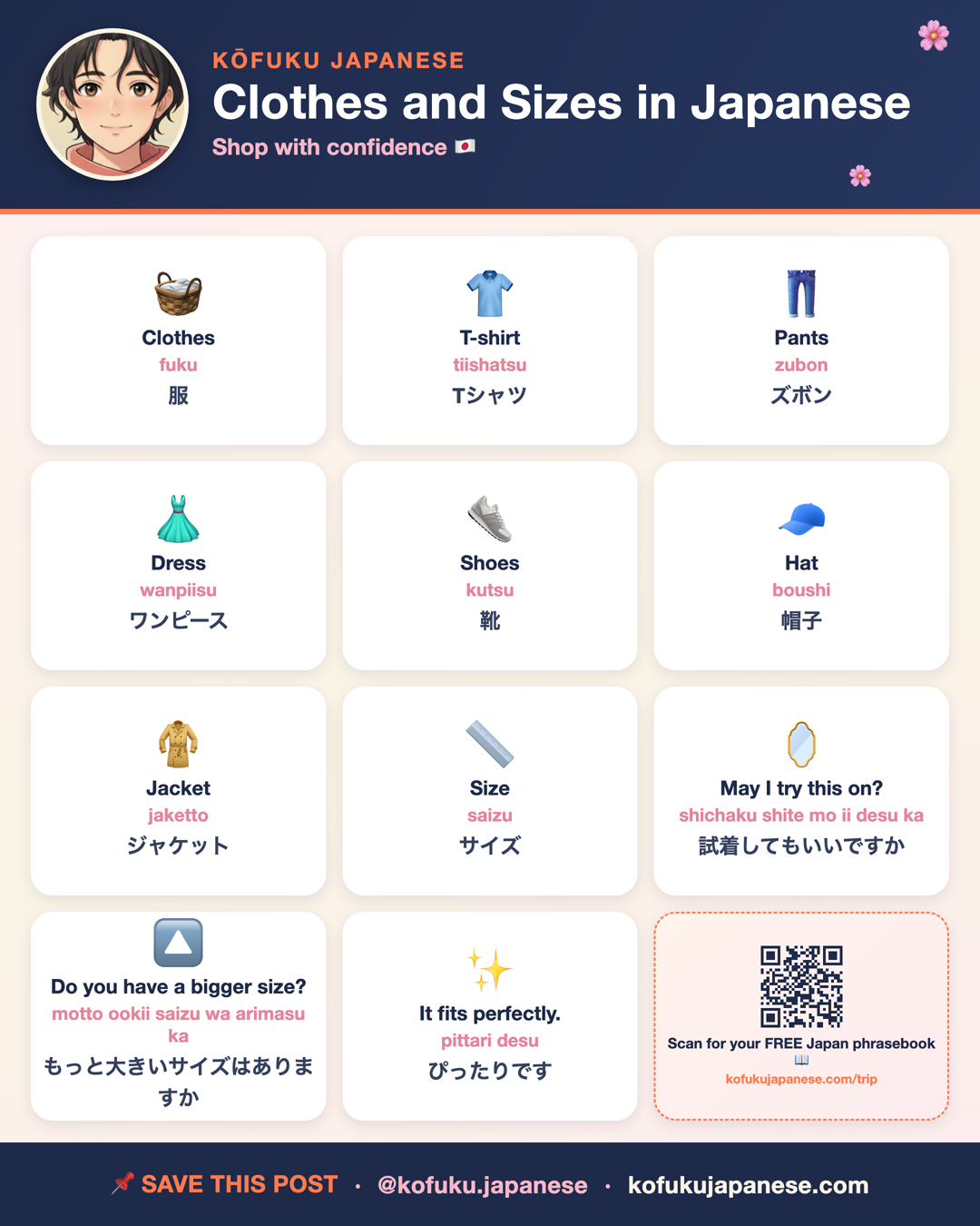 Clothes and Sizes in Japanese