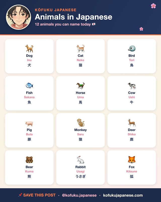 Animals in Japanese
