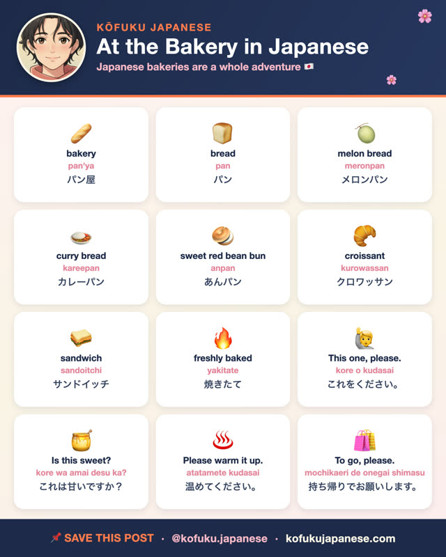 At the Bakery in Japanese