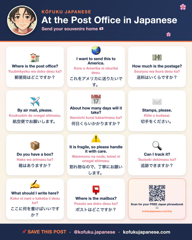 At the Post Office in Japanese