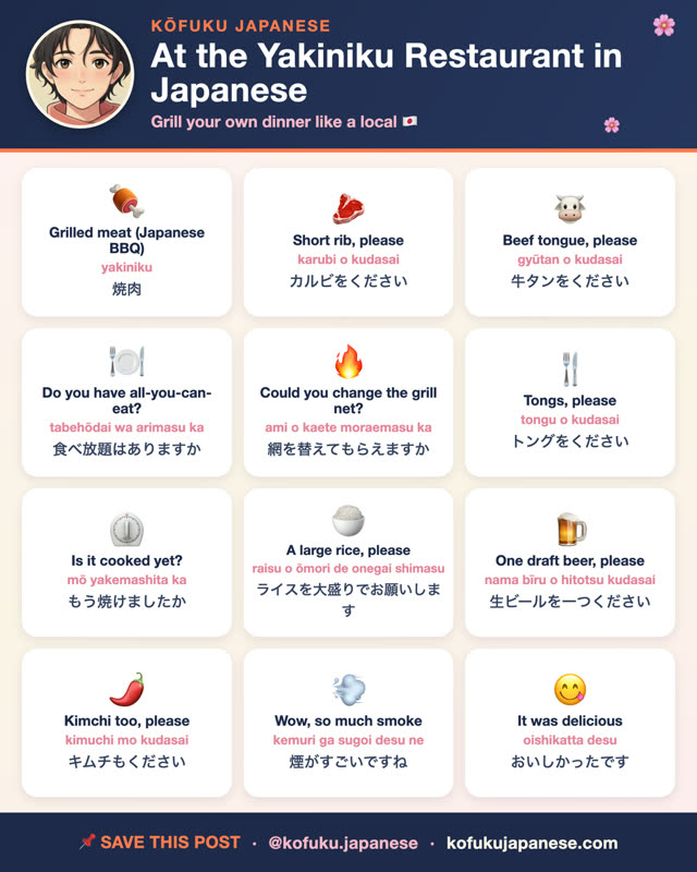 At the Yakiniku Restaurant in Japanese