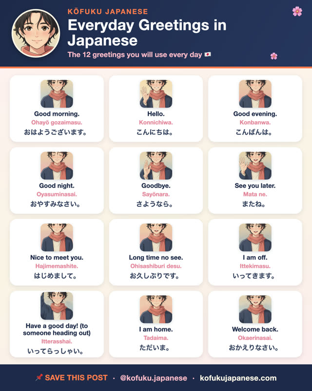 Everyday Greetings in Japanese