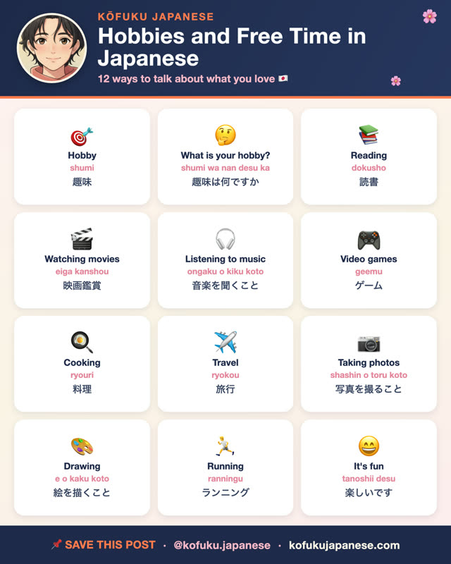 Hobbies and Free Time in Japanese