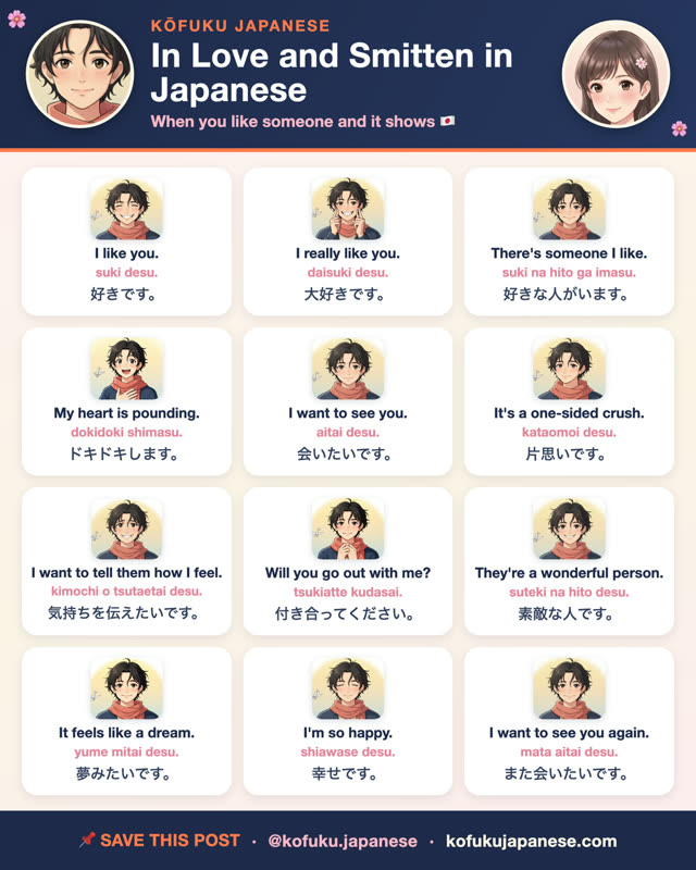 In Love and Smitten in Japanese