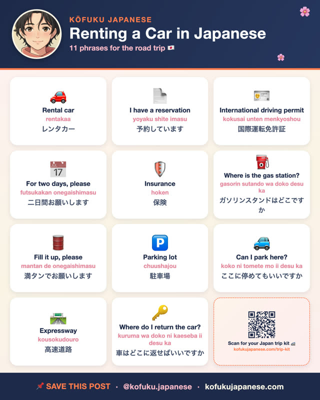 Renting a Car in Japanese