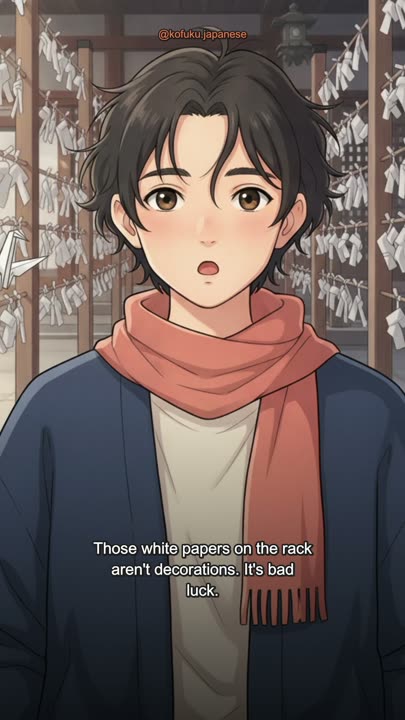 Everyone at the Shrine Is Tying Little Papers to a Rack. That's Bad Luck Being Left Behind on Purpose.