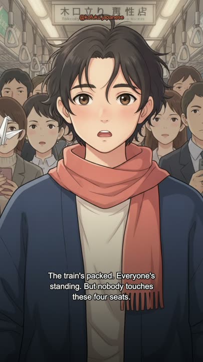 The Train Is Packed and Four Seats Sit Empty. Two Kanji Explain Why.